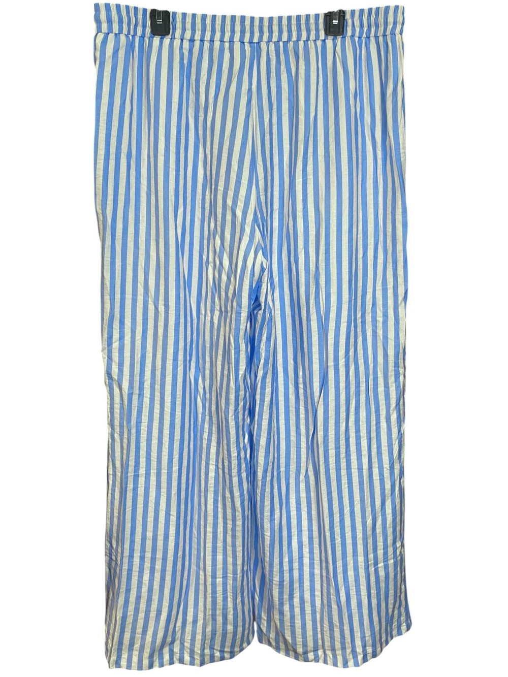 Prettygarden NWT Blue & White Striped Wide Leg Pants Womens Size XXL Lined Flowy - Picture 2 of 7